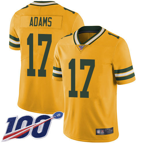 Green Bay Packers Limited Gold Men #17 Adams Davante Jersey Nike NFL 100th Season Rush Vapor Untouchable